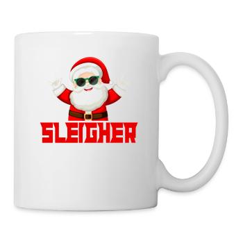 Sleigher Funny Heavy Metal Music Hail Santa Claus - Mug - white - Right