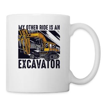 Mon autre manège est une excavatrice - Mug blanc - blanc - Droite