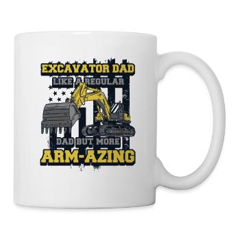Excavator Dad Seilbagger Raupenbagger Excavator - Tasse - Weiß - Rechts