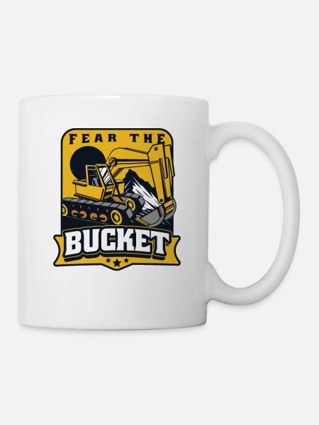 Fear The Bucket Seilbagger Raupenbagger - Tasse - Weiß