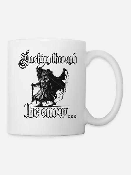 Horror Krampus T-Shirt Mystische Weihnachtsfigur - Tasse - Weiß