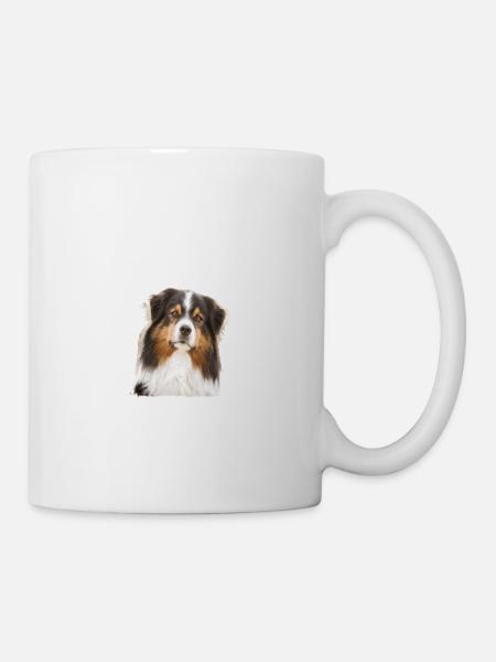 Vorsicht - Bissiges Frauchen - Australian Shepherd - Tasse - Weiß