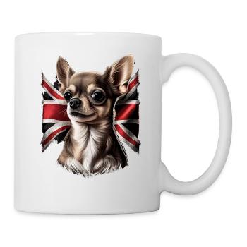 Chihuahua - Großbritannien England Flagge Farben - Tasse - Weiß - Rechts