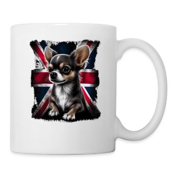 Chihuahua - Großbritannien England Flagge Farben - Tasse - Weiß - Rechts