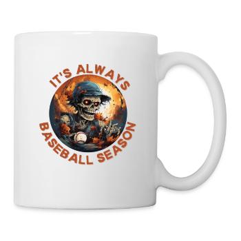 Halloween Baseball Player Skeleton Creepy Fun - Mug - white - Right