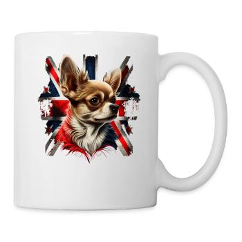 Chihuahua - Großbritannien England Flagge Farben - Tasse - Weiß - Rechts