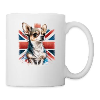 Chihuahua - Großbritannien England Flagge Farben - Tasse - Weiß - Rechts