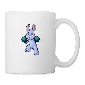 Cartoon Kaninchen Boxer - Tasse - Weiß - Rechts