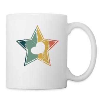 Kartoffel Retro Kartoffelbrei Stern Geschenk - Tasse - Weiß - Rechts