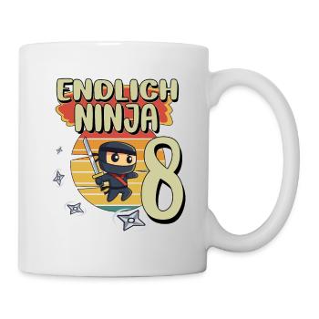 Ritter & Drache Geburtstagsmotiv 8 Jahre Jungen - Tasse - Weiß - Rechts