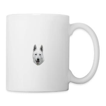 Vorsicht - Bissiges Frauchen - Weißer Schäferhund - Tasse - Weiß - Rechts