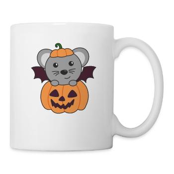 Mouse Happy Halloween Pumpkin Bat Costume - Mug - white - Right