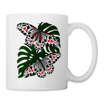 Butterfly Black White Moth Butterfly - Mug - white - Right