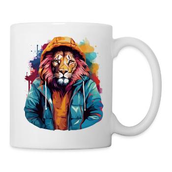 Lion de rue | Amoureux du lion - Mug blanc - blanc - Droite