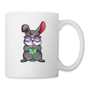 Comic Hase genießt einen Cocktail - Tasse - Weiß - Rechts