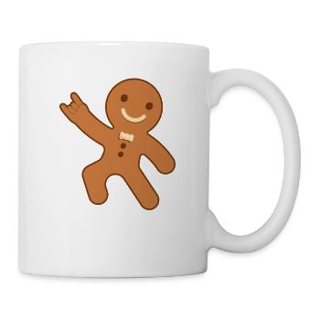 Gingerbread Man Drôle de Heavy Metal Christmas Rock - Mug blanc - blanc - Droite