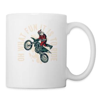 Oh, what fun it is, funny Santa Claus - Mug - white - Right