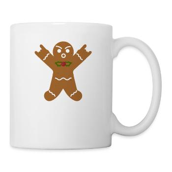 Gingerbread Man Drôle de Heavy Metal Christmas Rock - Mug blanc - blanc - Droite