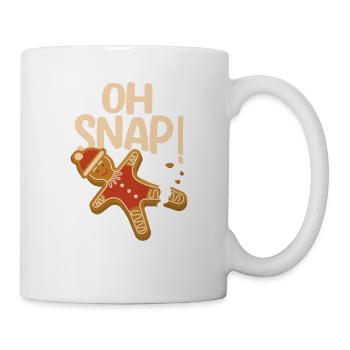 Oh Snap Gingerbread Man Weihnachtsplätzchen Xmas - Tasse - Weiß - Rechts