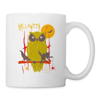 Halloween - Eule - Tasse - Weiß - Rechts