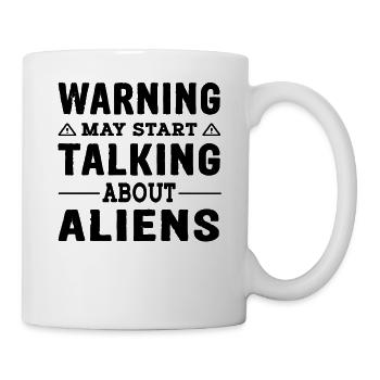 Avertissement peut commencer à parler d’extraterrestres - Ovnis Ufo - Mug blanc - blanc - Droite