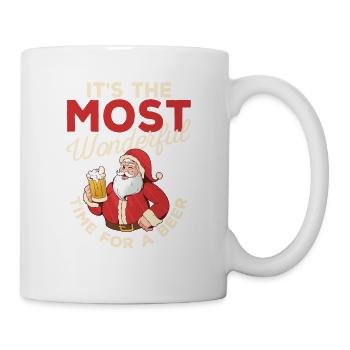 Es ist die schönste Zeit für einen bierseligen - Tasse - Weiß - Rechts