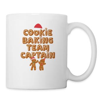 Plätzchenbacken Teamkapitän Lustig Lebkuchenmann - Tasse - Weiß - Rechts