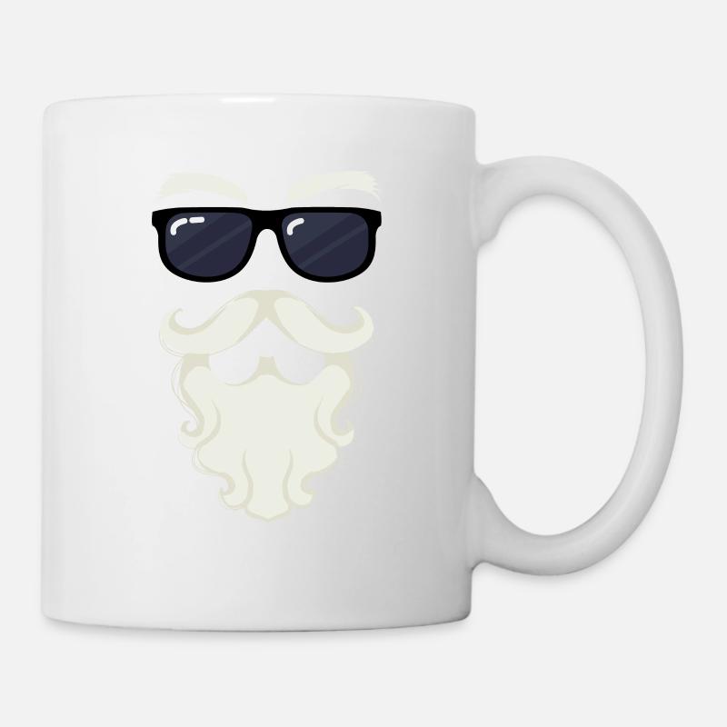 Hipster Père Noël Barbe Drôle Cool - Mug blanc - blanc