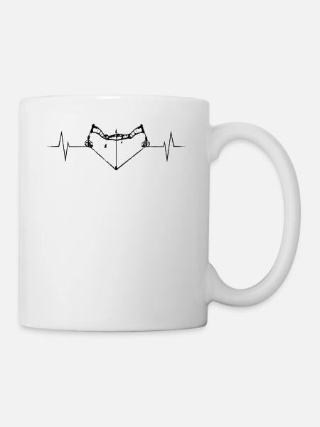 Outdoor Jagd Bogen Ziel Bogenschütze Herzschlag Liebe - Tasse - Weiß
