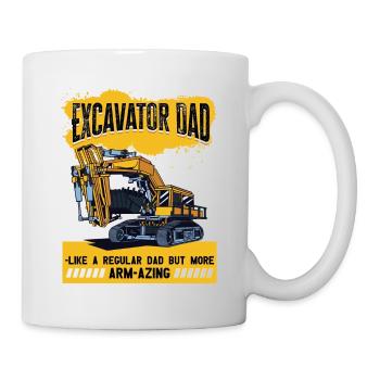 Lustiger Bagger und Baustelle Baggerfahrer - Tasse - Weiß - Rechts