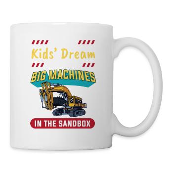 Lustiger Bagger und Baustelle Baggerfahrer - Tasse - Weiß - Rechts
