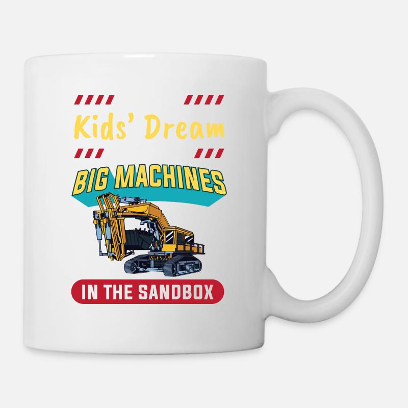 Lustiger Bagger und Baustelle Baggerfahrer - Tasse - Weiß