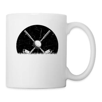 Retro Golf Ball Sunset Golfer Golf Player - Tasse - Weiß - Rechts