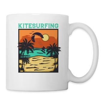 Kitesurfen - Kiteboarding Kitesurf Vintage Kite - Tasse - Weiß - Rechts