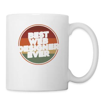 Vintage Bester Webdesigner aller Zeiten Programmierung - Tasse - Weiß - Rechts