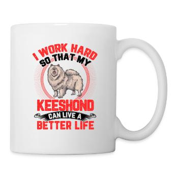 Work for my Wolfsspitz German Keeshond - Mug - white - Right