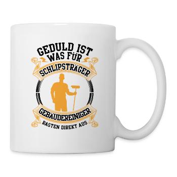 Gebäudereiniger rasten aus Fassadenreiniger - Tasse - Weiß - Rechts