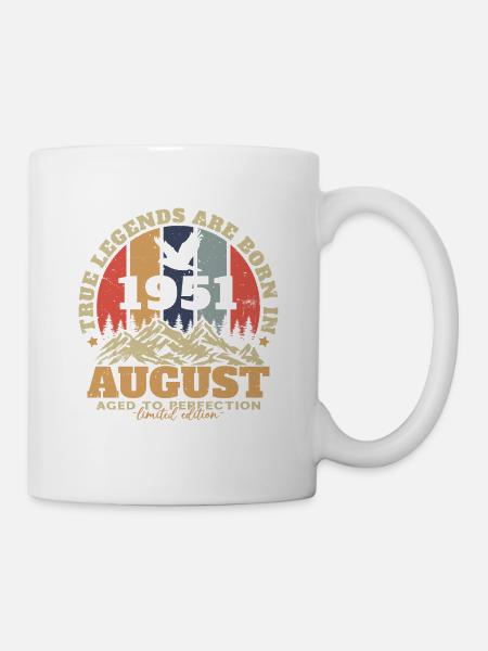 Vintage Aout 1951 Rétro Cadeau Anniversaire - Mug blanc - blanc
