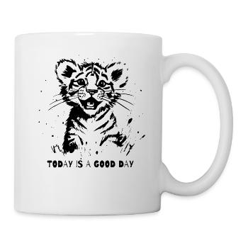 Heute ist ein guter Tag, kleiner Tiger - Tasse - Weiß - Rechts