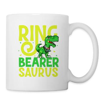 Le dinosaure TREX porte les alliances - porteur de bague - Mug blanc - blanc - Droite