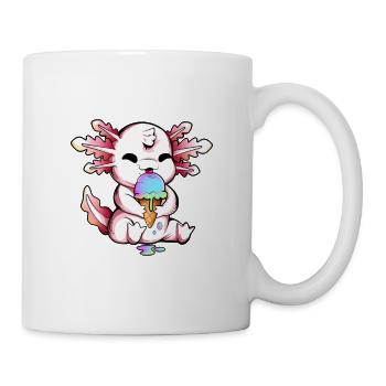 Comic Axolotl genießt Eistüte - Tasse - Weiß - Rechts