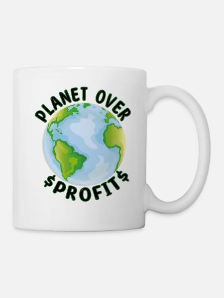 La planète avant le profit - militant écologiste pour le changement climatique - Mug blanc - blanc