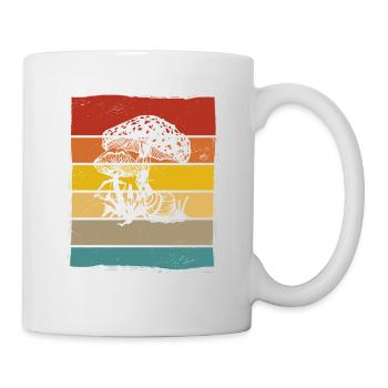 Mushroom Mushrooms Boletus Toadstool Retro Gift - Mug - white - Right