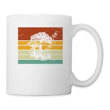 Mushroom Mushrooms Boletus Toadstool Retro Gift - Mug - white - Right