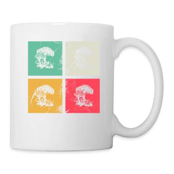 Mushroom Mushrooms Boletus Toadstool Retro Gift - Mug - white - Right