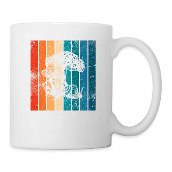 Mushroom Mushrooms Boletus Toadstool Retro Gift - Mug - white - Right