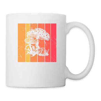 Mushroom Mushrooms Boletus Toadstool Retro Gift - Mug - white - Right