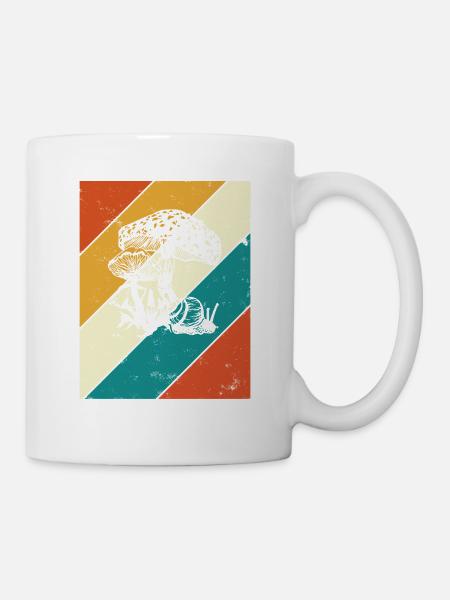 Pilz Retro Pilze Steinpilz Fliegenpilz Geschenk - Tasse - Weiß