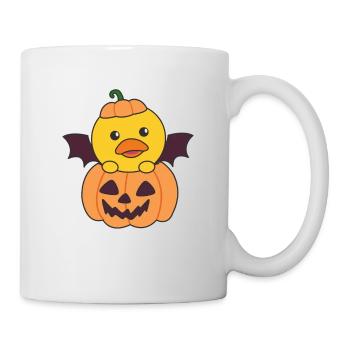 Duck Happy Halloween Pumpkin Bat Costume - Mug - white - Right