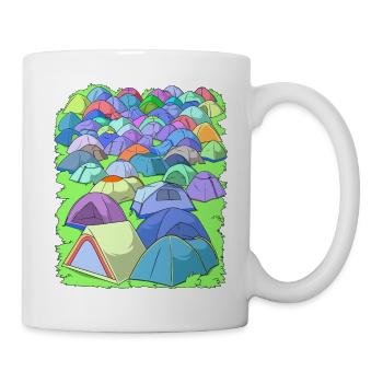 Camping dans un terrain de camping sous tente - Mug blanc - blanc - Droite